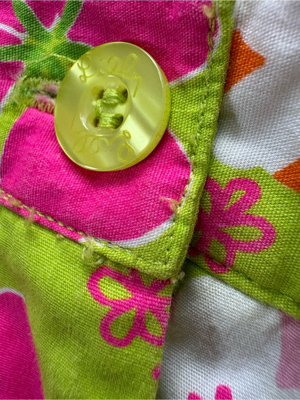 Oilily Girls Bright Lime Green Floral Pants XL - Picture 8 of 8